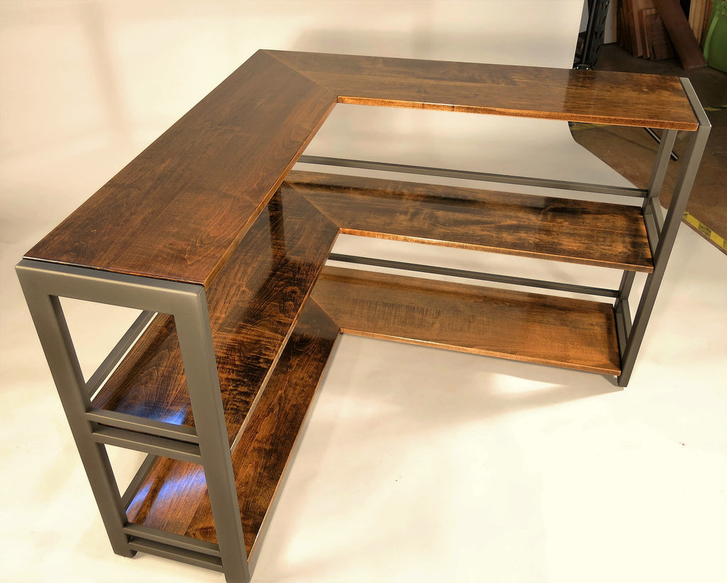 Western Maple Corner Bookshelf - TerraSteel Furniture Design, LLC - Bend, OR
