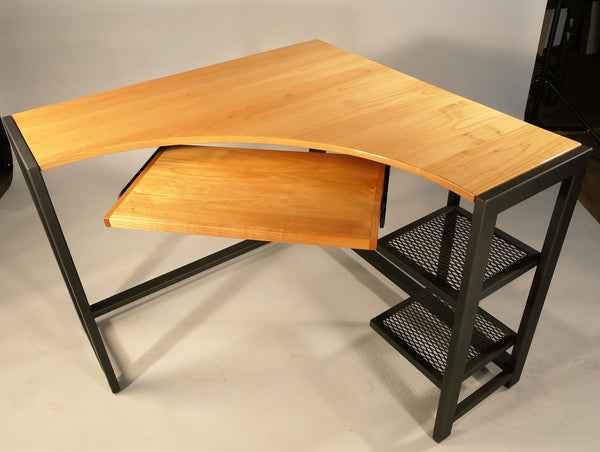 Western Maple Corner Radius Computer Workstation - TerraSteel Furniture Design, LLC - Bend, OR