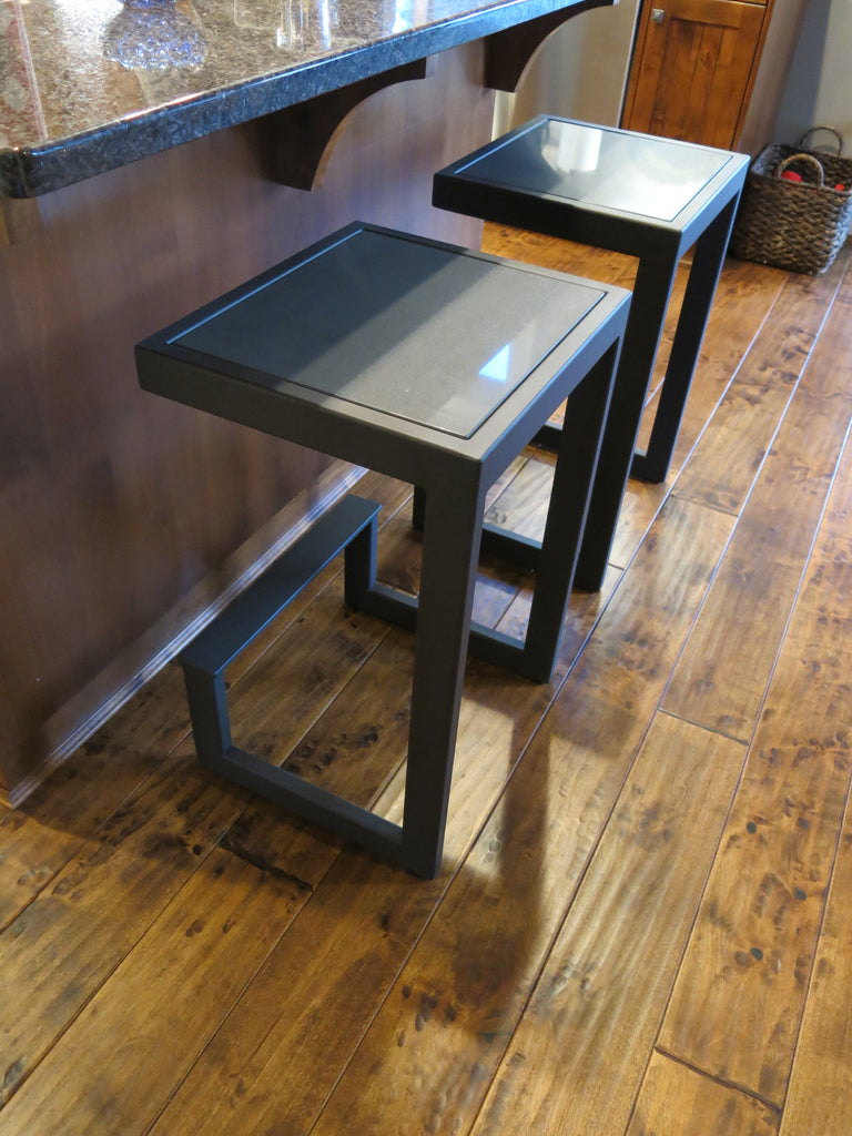 Silestone Seat Bar Stool Rectangular Tube Steel Construction - TerraSteel Furniture Design, Bend OR