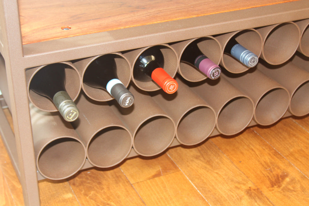 Bubinga Baker's Rack w/ Wine Storage - TerraSteel Furniture Design