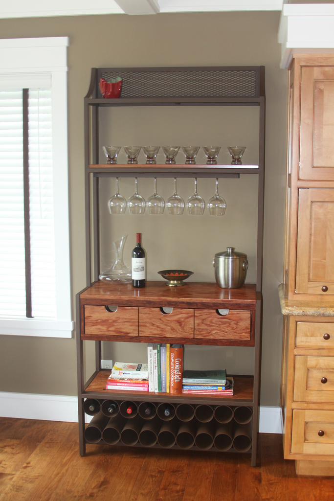 Bubinga Baker's Rack w/ Wine Storage
