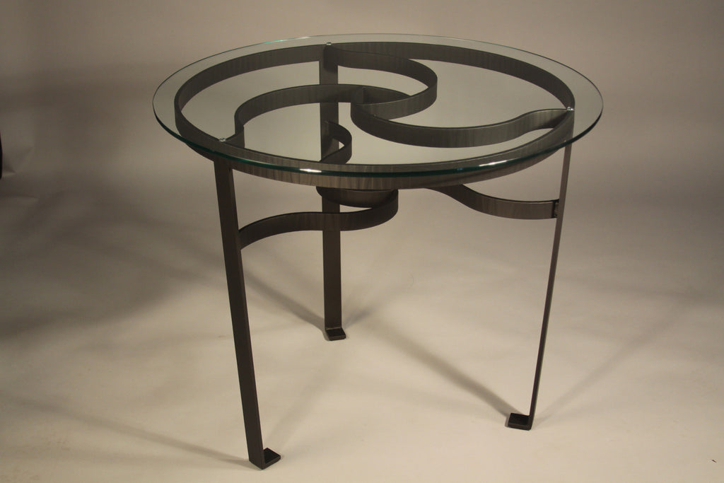 Celtic Knot Parlor Table w/ Glass Top - TerraSteel Furniture Design Bend, OR