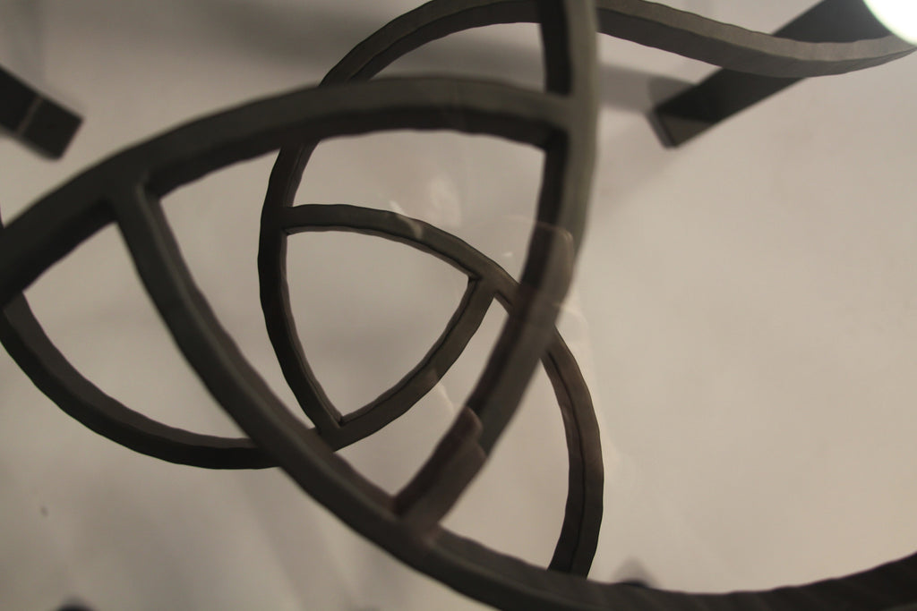 Celtic Knot Parlor Table w/ Glass Top - TerraSteel Furniture Design Bend, OR