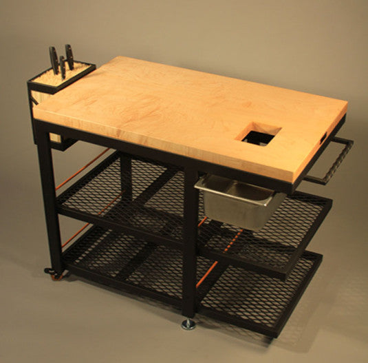 Custom Culinary Cart - TerraSteel Furniture Design - custom furniture made in Bend, Oregon