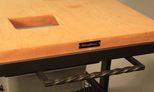 Custom Culinary Cart - TerraSteel Furniture Design - custom furniture made in Bend, Oregon