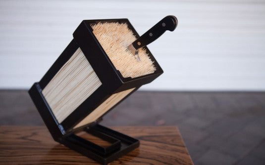 Custom culinary knife blocks - TerraSteel Furniture Design - Made in Bend, Oregon
