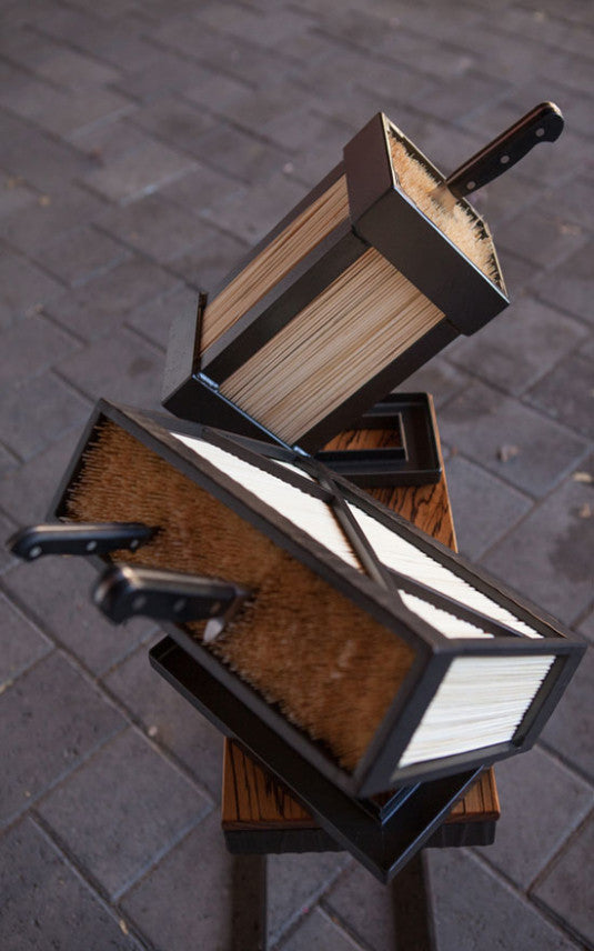 Custom culinary knife blocks - TerraSteel Furniture Design - Made in Bend, Oregon