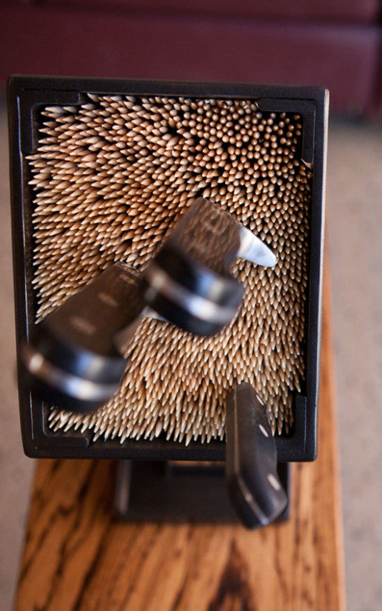 Custom culinary knife blocks - TerraSteel Furniture Design - Made in Bend, Oregon